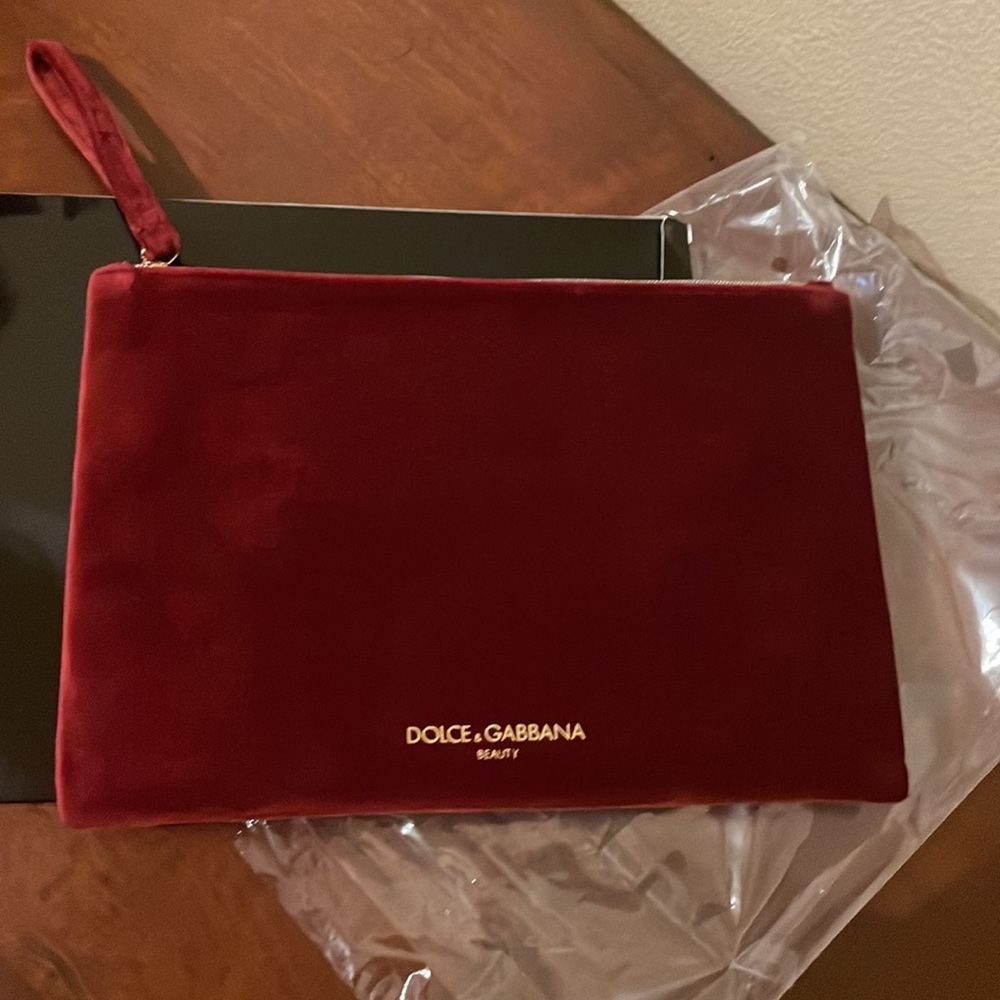 DOLCE and gabbana  velvet red beauty wristlet